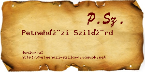 Petneházi Szilárd névjegykártya